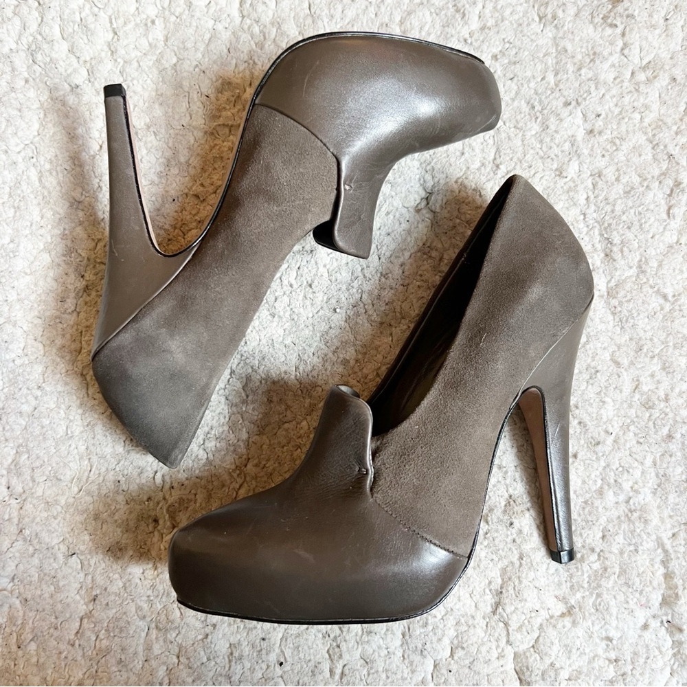 Classiques Entier Julia Brown Leather and Suede High Heel Pumps Size 7M